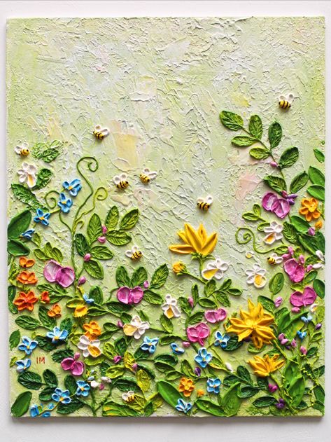 Irina Monien Art I Sculptural Painting Palette Knife Flowers, Modeling Paste, Mandala Art Lesson, Palette Knife Painting, Impasto Painting, Knife Painting, Sculpture Painting, Wild Nature, Amazing Art Painting