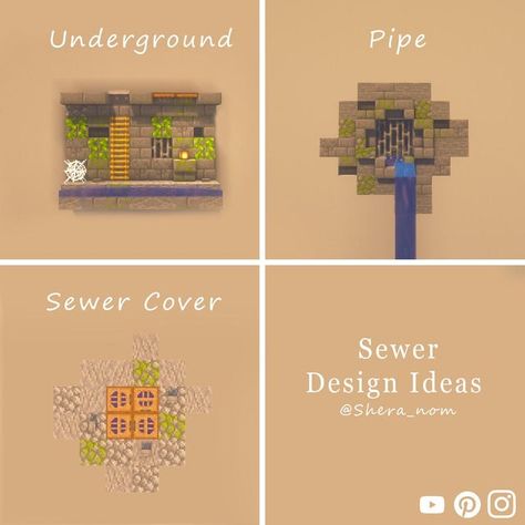 Minecraft Sewer, Small Youtuber, Minecraft Building Guide, Minecraft Steampunk, Minecraft Idea, Minecraft Decoration, Minecraft Structures, Minecraft Interior Design, Bangunan Minecraft