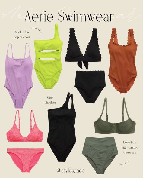 Full Coverage Swimsuit Bottoms, Aerie Swimwear, Swimsuits Plus Size, Preppy Swimsuit, Swimsuits Black, Neon Swimsuit, Mom Swimsuit, Full Coverage Swimsuit, Aerie Swim