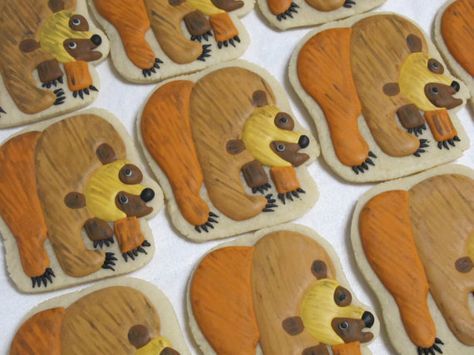 Brown Bear Cookies, Bear Sugar Cookies, Baking Schedule, Punxsutawney Pa, Brown Bear Brown Bear Birthday, Animals Birthday Party, Forest Wildlife, Cookie Decoration, Rainbow Birthday Cake