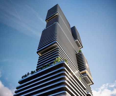 Miami Tower, Places In Miami, Brickell Miami, Shop Architects, Residential Tower, Parametric Architecture, Miami Real Estate, Downtown Miami, Urban Oasis