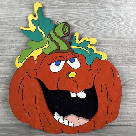 I just added a new item to eBay, Halloween Wood Painted Pumpkin Wall Hanging Fall Decor w/ Hook 15"H x 13"W Funky! #eBay #eBaySeller https://ebay.us/VDl8ot Cutout Painting, Pumpkin Wall Hanging, Pumpkin Cutouts, Seasonal Wall Decor, Pumpkin Wall, Painted Pumpkin, Tray Ideas, Wood Pumpkins, Pumpkin Painting