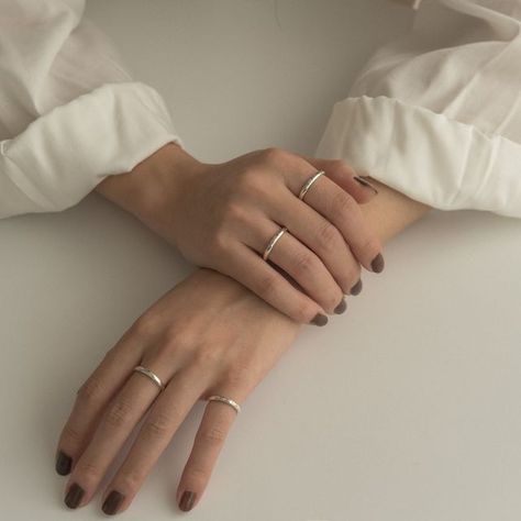 Accessorize Jewellery, Minimal Accessories, Cream Aesthetic, Nail Ring, Pretty Hands, Jewelry Photography, Hand Jewelry, 가을 패션, Jewelry Inspo