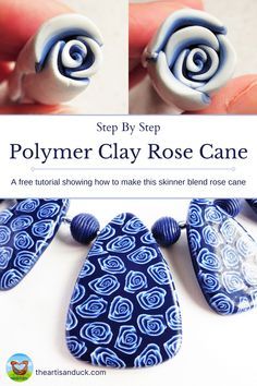 How To Make Clay Canes Diy, Polymer Clay Finishes, Skinner Blends Polymer Clay, Clay Extruder Ideas, How To Make Jewelry, Polymer Clay Patterns, Fimo Flowers, Polymer Clay Beads Diy, Polymer Clay Rose