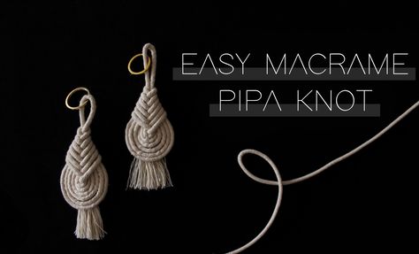 Pipa Knot Tutorials, Macrame Accessories Diy, Diy Tassels, Macrame Fashion, Diy Macrame Earrings, Raffia Earrings, Knot Macrame, Macrame Choker, Pola Macrame