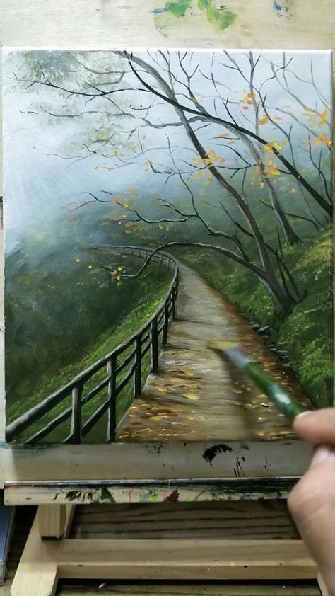 How to draw Forest Path with ArtBeek acrylic | Canvas painting landscape, Landscape art painting, Landscape paintings Amazing Canvas Paintings, Nature Paintings Videos, Landscape Paintings With Water Colours, How To Paint A Garden On Canvas, Rustic Canvas Painting Diy, Acrylic Painting Nature Landscapes, Acrylic Painting Inspiration Landscapes, Oil Painting Ideas Landscape, Acrylic Painting Landscape Tutorials