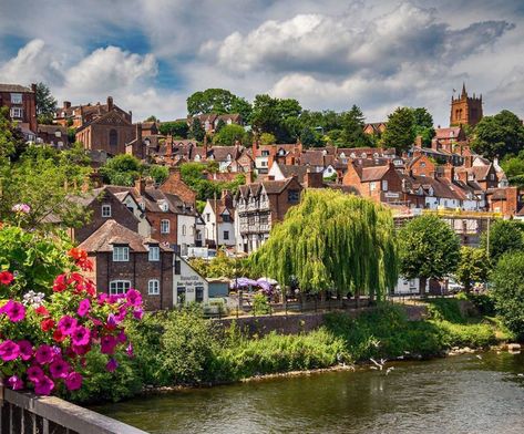 Medieval Town Aesthetic, Shropshire England, River Severn, Places In England, English Village, Holiday Places, England And Scotland, Medieval Town, Sea Lion