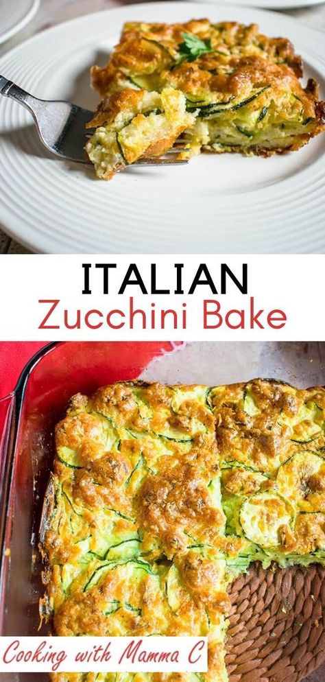 This Italian Zucchini Bake is made from scratch with Pecorino Romano and Parmesan! It’s based on my Mom’s zucchini casserole recipe that’s a huge family favorite. Make it for brunch, parties or a side dish! #ZucchiniBake #Casserole Large Zucchini Recipes, Cheesy Zucchini Bake, Zucchini Dinner Recipes, Brunch Parties, Italian Zucchini, Zucchini Bake, Zucchini Casserole Recipes, Zucchini Side Dishes, Easy Zucchini Recipes