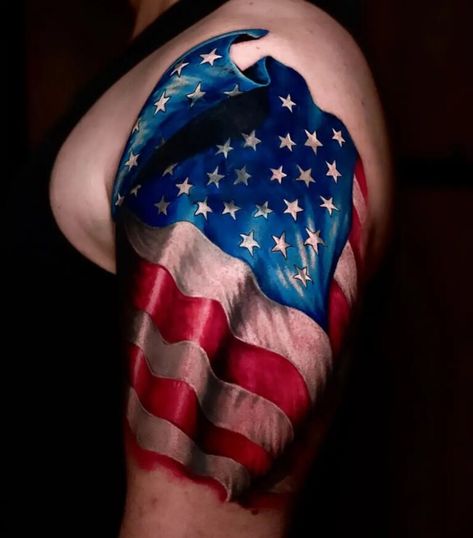 40+ American Flag Tattoos Every Patriotic Should Consider Getting - 100 Tattoos Flag Tattoos For Men, Aj Tattoo, American Flag Tattoos, Fierce Tattoo, Butterfly Tattoos On Arm, Black Line Tattoo, Flag Tattoos, Brain Tattoo, Mastectomy Tattoo