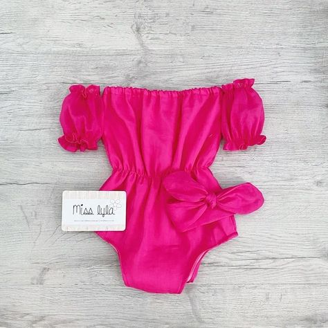 Neon Romper, Baby Pink Romper, Trendy Baby Girl Clothes, Monthly Pictures, Girl Clothes Baby, Romper Summer, Pink Romper, Summer Baby Clothes, Trendy Baby Clothes