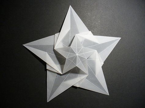 Pentagonal Puff Star Star Folding, 3d Stars, Paper Jewellery, Origami Stars, Tracing Paper, Paper Jewelry, Origami Art, Star Designs, Another One