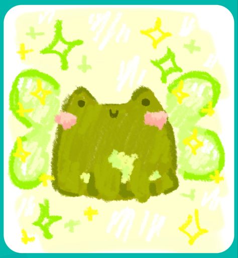 Frog Doodle Aesthetic, Kawaii Frog Art, Fairy Frog Drawing, Goblincore Doodles, Frog Drawing Aesthetic, Cute Frog Doodles, Doodle Art Aesthetic, Frog Art Aesthetic, Fairy Doodle