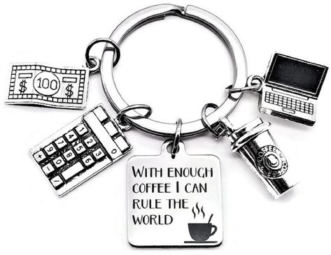 PRICES MAY VARY. Pull On closure Loan Officer Gift, Loan Officer Keychain, Banker Keychain, Coffee Lover Keychain, Coffee Lover Gift, CPA Graduation Gift, Gift for CPA Certified Public Accountant, Accountant, Auditor, Bookkeeper, Stock Trader, Banker, Realtor, Real Estate Attorney, or Broker Calculator Charm, 100 Dollar Bill Charm, Computer Laptop Charm, Coffee Cup Charm, With Enough Coffee I Can Rule the World Charm Diameter of Key Ring: 1.26 Inches (3.2 cm) Length of Keychain: 2.28 Inches (5.8 Real Estate Attorney, Attorney Gifts, Stock Trader, Certified Public Accountant, 100 Dollar Bill, Loan Officer, 100 Dollar, Coffee Lover Gift, Metal Charms