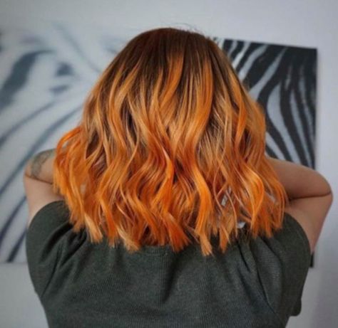 Blonde To Orange Hair, Pumpkin Hair Color, Ideas For Red Hair, Halloween Hair Color Ideas, Halloween Hair Color, Orange Ombre Hair, Pumpkin Spice Hair, Pumpkin Hair, Hair Ginger