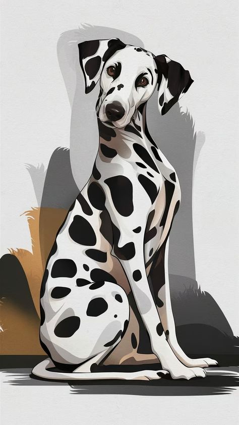 A Minimalistic Modern Abstract Art PiecePrint Ready To Enhance The Look Of Your Walls" ITS A HIGH QUALITY, DOWNLOADABLE FILE OF HANDMADE ART READY TO PRINT IN ANY REQUIRED SIZE. "THIS PRODUCT IS A DIGITAL PRINT &AFTER THE CHECKOUT PROCESS IS COMPLETE... Dalmatian Art Illustrations, Dog Painting Ideas, Dalmatian Painting, Dalmatian Art, Sally Muir, Dog Line Art, Contour Lines, Dog Line, Black And White Dog