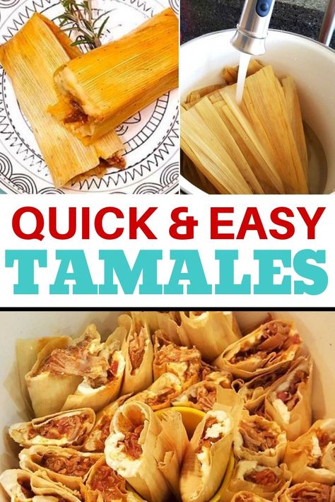 Quick Tamales Recipe, Tamale Recipes Easy, Easy Tamales Recipe Pork, Tamales Recipe Chicken Red, How To Make Hot Tamales At Home, Chicken Filling For Tamales, Authentic Chicken Tamales, Meat For Tamales Pork, Small Batch Tamales Recipe