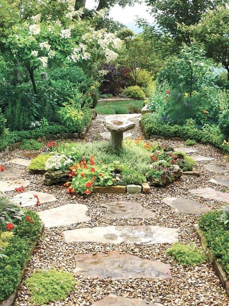 Small British Garden, Backyard Walking Path Ideas, Pea Gravel Garden, Garden Pathways, Taman Diy, Garden Magic, Walkway Landscaping, Pathway Landscaping, Walkways Paths