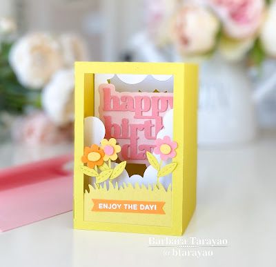 Fancy Window, White Bricks, Spring Window, Creative Box, Card Happy Birthday, Box Cards, Mothers Day Crafts For Kids, Pink Cards, Birthday Box