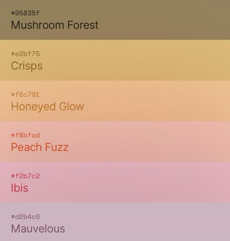 Google Calendar Colour Scheme, Pastel Yellow Color Combination, Soft Color Scheme, Pink And Mustard Color Palette, Peach Fuzz Color Combination, Spring Pantone Colors, Color Palettes With Pink, Pretty Colour Palettes, Pink Aesthetic Color Palettes