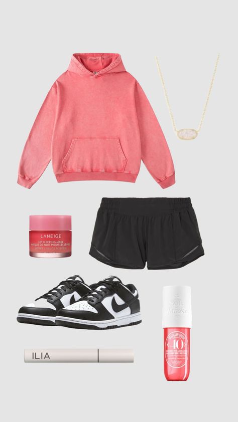 Back to school outfit inspo #outfitinspo #backtoschool #lulu #pandadunks School Outfits For Pe, Cute Back To School Outfits 6th Grade, Outfit Ideas For School Shorts, Cute School Outfits For Middle School, Cute Outfits For School Middle, Cute Outfits For Middle School, Cute Middle School Outfits, Bts Outfits, Outfit Layouts