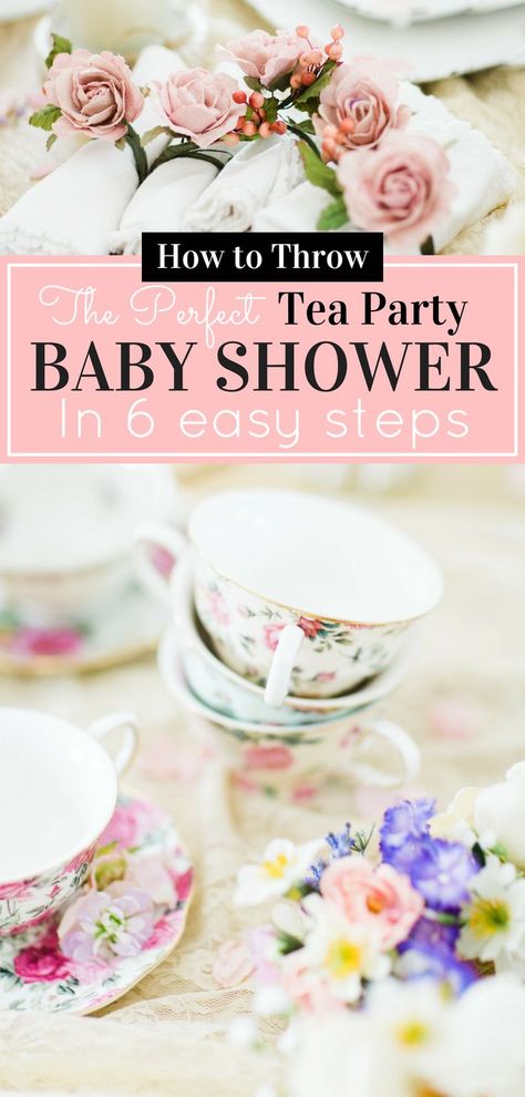 Tea Party Baby Shower Theme, Baby Shower Afternoon Tea, High Tea Baby Shower, Baby Tea Party, Girl Shower Themes, Baby Tea, Diy Diaper Cake, Girls Tea Party, Baby Shower Tea