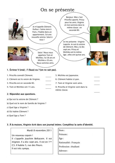 Basic French Words, French Teaching Resources, French Worksheets, French Activities, French Education, French Expressions, French Classroom, French Class, French Language Learning