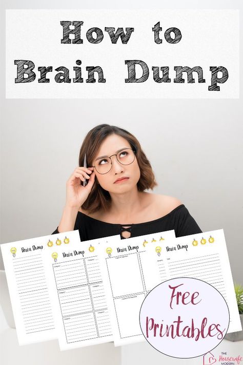 Free printable brain dump worksheet. How (and why) to do a brain dump. Get rid of brain clutter with this valuable exercise. Resource Library, Brain Dump, Free Planner, Brain, Make It Simple, Free Printables, Budgeting