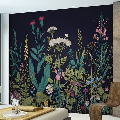 Wall Murals Painted, Hur Man Målar, Ink Drawings, Chalkboard Art, Mural Wall Art, Mural Art, Floral Illustrations, Wall Mural, Mural Wallpaper