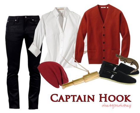 Captain Hook Captain Hook Disneybound Men, Captain Hook Outfit, Captain Hook Halloween Costume, Caption Hook, Captain Hook Costume, Disney 2025, Mickey Halloween Party, Pirate Outfit, Mickey Halloween