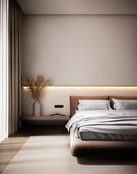 Cyprus Interior, Minimal Bedroom Design, درج السلم, Tv Ideas, Modular Lighting, Bedroom Details, Minimal Bedroom, Modern Minimalist Bedroom, Hotel Room Design