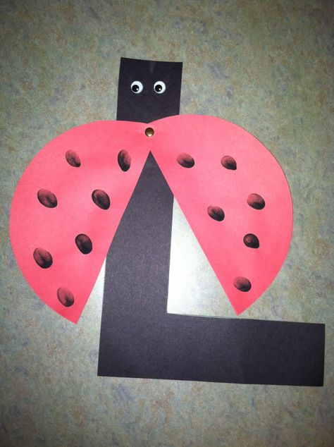 Letter L Ladybug Craft, L Is For Preschool Craft, L Letter Activities For Preschool, L Is For Ladybug Craft, L Preschool Crafts, L Is For Craft, Letter L Crafts For Toddlers, L Is For, L For Ladybug