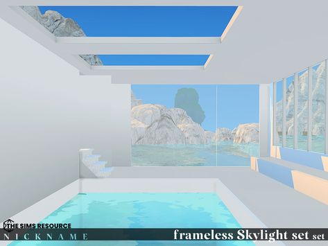 Sims 4 Cc Roof Windows, Frameless Window, Industrial Windows, Sims 5, Door Sets, Glass Roof, Mesh Design, Floor To Ceiling Windows, Sims 4 Houses