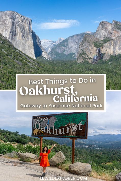 Best Things to Do in Oakhurst | Best Things to Do Near Yosemite National Park | If you’re heading to Yosemite National Park and looking for fun things to do in the area check out Oakhurst, California. Oakhurst is the ideal base for outdoor enthusiasts and nature lovers seeking a blend of adventure and relaxation. Whether you want to sip wine in Madera County, or looking for a fun lake adventure, this vibrant town has something for everyone. Discover the best things to do in Oakhurst, CA! Oakhurst California, June Lake, Yosemite Trip, California Hikes, Camping Spots, Explore Travel, Group Travel, Road Trip Fun, Yosemite National