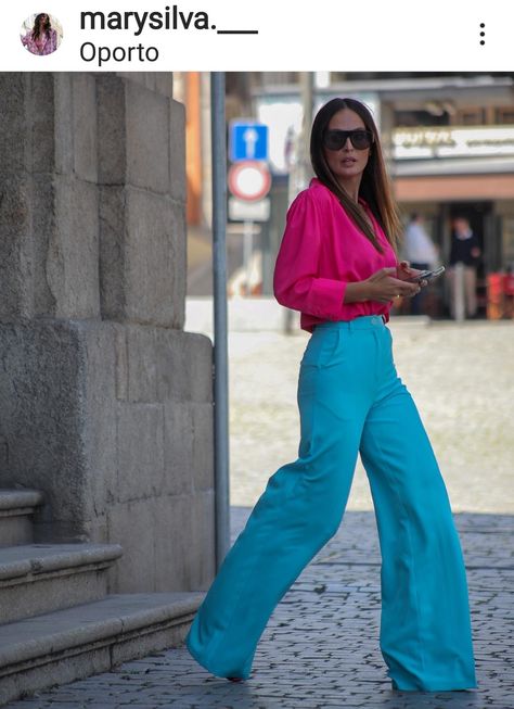 How To Style Turquoise Pants, Aqua Blue Pants Outfit, Turquoise Trousers Outfit, Aqua Pants Outfit, Turquoise Pants Outfit, Teal Pants Outfit, Silk Pants Outfit, Turquoise Outfit, Blue Pants Outfit