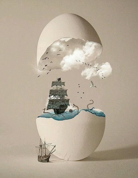 Egg Art, An Egg, E Bay, Surreal Art, Light Art, 3d Art, Creative Photography, Collage Art, Amazing Art