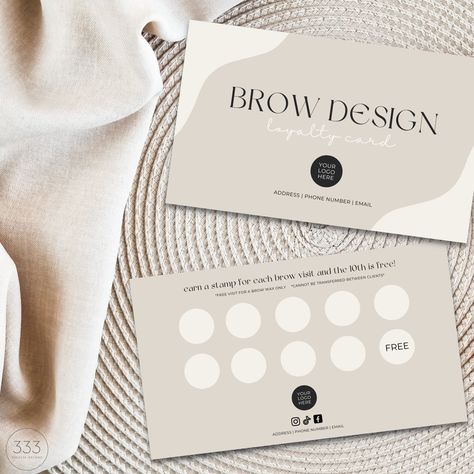 Brow Loyalty Card, Brow Artist, Canva Template Business, Eyebrow Business, Care Cards, Loyalty Card Stamp, Business Cards Client Card Design, Client Cards Beauty, Brows Business Cards, Eyebrow Business Cards, Business Card Esthetician, Business Card Canva, Business Card Beauty Salon, Business Cards Aesthetic, Facial Gift Card