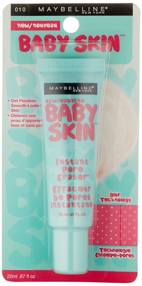 Amazon.com : Maybelline New York Baby Skin Instant Pore Eraser Primer, 0.67 Fluid Ounce : Beauty Baby Skin Primer, Maybelline Baby Skin, Maybelline Cosmetics, Poreless Skin, Pore Eraser, Open Pores, Maybelline Makeup, Foundation Primer, Skin Foundation