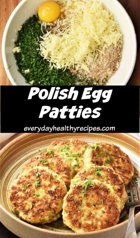 Polish Egg Patties are made using the simplest of ingredients for a quick, easy, delicious and affordable meal. Soft on the inside with a crispy breadcrumb coating they are usually served with mashed potatoes and a zesty salad. #eggpatties #polishrecipes #polishfood #vegetarianpatties #everydayhealthyrecipes Easy Polish Recipes, Polish Food Traditional, Egg Patties, Zesty Salad, European Dishes, Eastern European Recipes, With Mashed Potatoes, Ukrainian Recipes, Czech Recipes