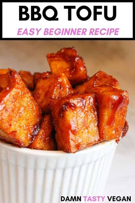 Easy BBQ tofu — Damn Tasty Vegan Cooking With Tofu, Press Tofu, Easy Tofu, Cook Tofu, Tofu Recipes Easy, Vegan Barbecue, Cooking Tofu, Bbq Tofu, Tofu Recipes Vegan