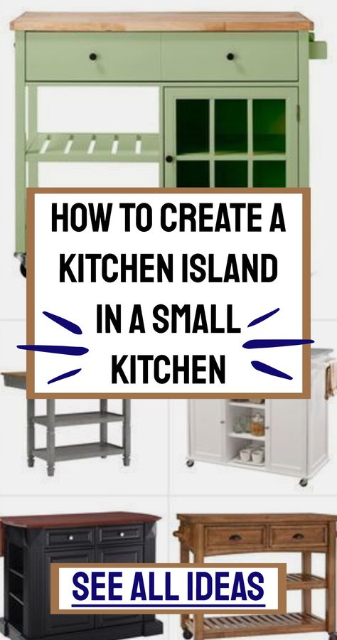 20 Small Kitchen Island Ideas for Space-Saving Storage, Extra Counter Space and Seating Space Saving Furniture Kitchen, Movable Island Kitchen, Diy Kitchen Island With Seating, Movable Kitchen Island, Homemade Kitchen Island, Moveable Kitchen Island, Colorado Kitchen, Kitchen Islands Ideas With Seating, Kitchen Island Designs