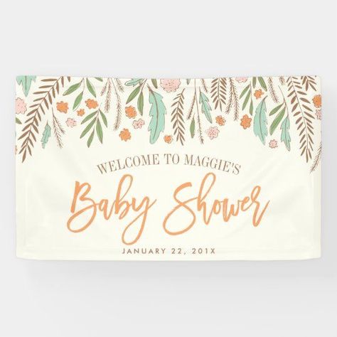 Autumnal Sprigs Baby Shower Sign Banner Sign - Popular Zazzle Product! Best choice, tags : #invitations, #tshirt, #card, #InvitationsCard, #legging, #trending, #holiday Baby Shower Banners, Baby Shower Sign, Paper Banners, Baby Shower Guest, Shower Sign, Baby Shower Banner, Baby Shower Planning, Gender Neutral Baby Shower