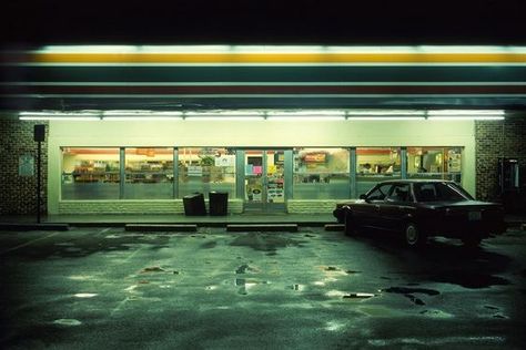 I guess there's something nice about empty parking lots: Store At Night, Empty Parking Lot, Liminal Spaces, Night Photos, Cinematic Photography, Parking Lot, Gas Station, Night Photography, Photography Inspo