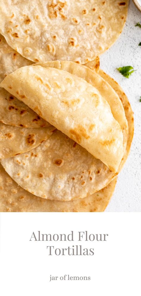 Tortillas on a white surface. Copycat Siete Tortillas, Almond Flour Tortillas 3 Ingredients, Tortilla Press Recipe, Oat Flour Tortilla Recipe, Healthy Tortilla Recipes, Low Carb Flour Tortillas, Keto Roti, Tortilla Recipe Ideas, Tortilla Substitute