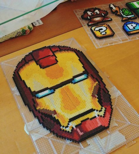 Avengers Perler, Hamma Beads Ideas, Perler Creations, Art Perle, Hama Beads Design, Perler Bead Templates, Diy Perler Bead Crafts, Perler Crafts, Beads Ideas