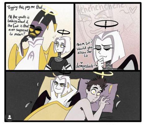 Adam And Lute, Hazbin Hotel Comic, H Hotel, Vivziepop Hazbin Hotel, Cartoon Crossovers, Disney Quotes, Cute Little Drawings, A Guy Who, Hotel Art