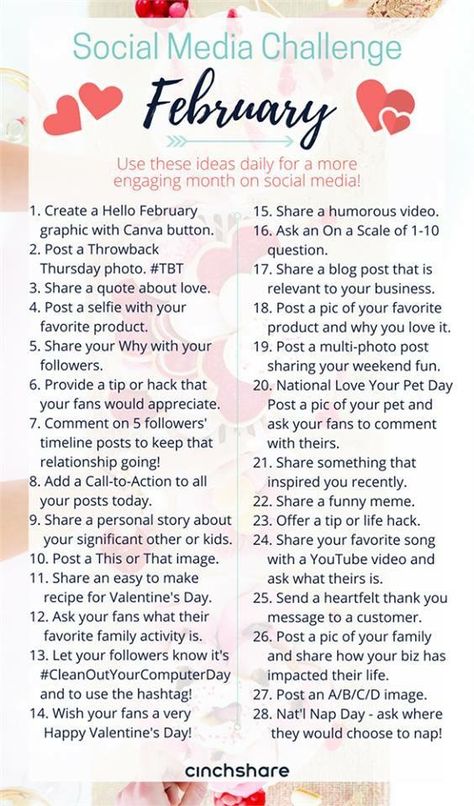 Social media posting ideas for February #socialmediamarketing #february Social Media Challenge, Posting Ideas, Social Media Challenges, Quotes Business, Business Social Media, Interactive Posts, Social Media Calendar, Pure Romance, Social Media Site