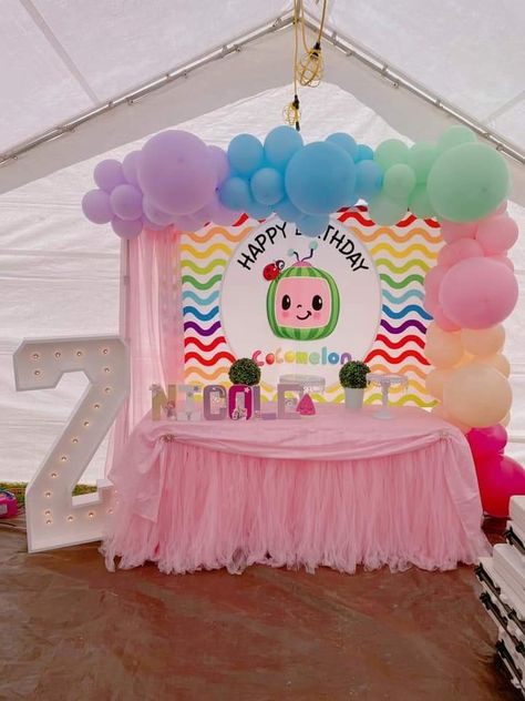 Cocomelon 2nd Birthday Party Ideas, Coco Melon Girl Party, Coco Melon 2nd Birthday Party Girl, Cocomelon First Birthday Party, Cocomelon Girl Birthday Party, Cocomelon Party Ideas For Girl, Coco Melon Birthday Party Ideas, Cocomelon Party Ideas, 2 Birthday