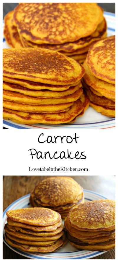 Carrot Pancakes, Veggie Pancakes, Yummy Pancakes, Veggie Ideas, Eating Carrots, Pancake Recipes, Feeding Baby, Family Breakfast, Desserts Vegan