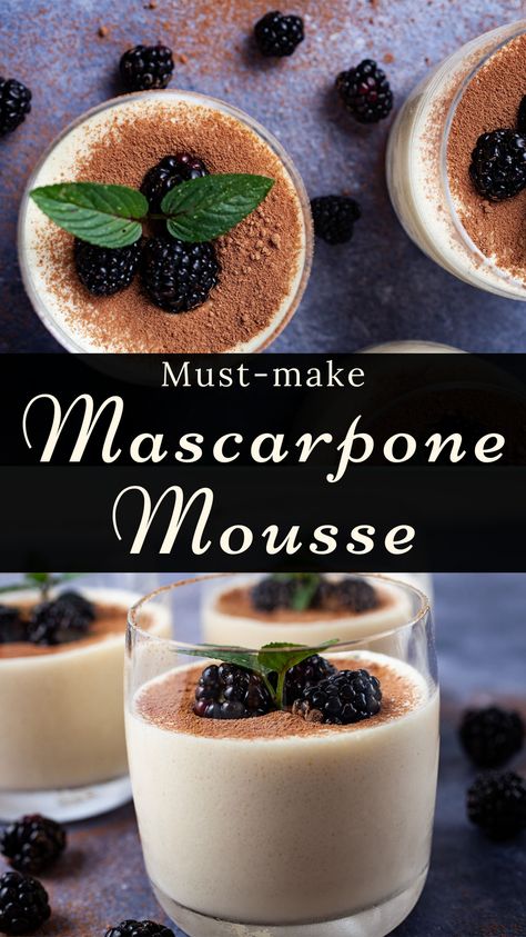 Fancy Light Desserts, Ways To Use Marscapone, Mascarpone Mousse Recipes, Easy Mascarpone Dessert, Gluten Free Fancy Desserts, Recipes With Marscapone Cheese Desserts, Easy Marscapone Recipes, Marscapone Mousse Recipes, Recipes With Mascarpone Cheese Desserts