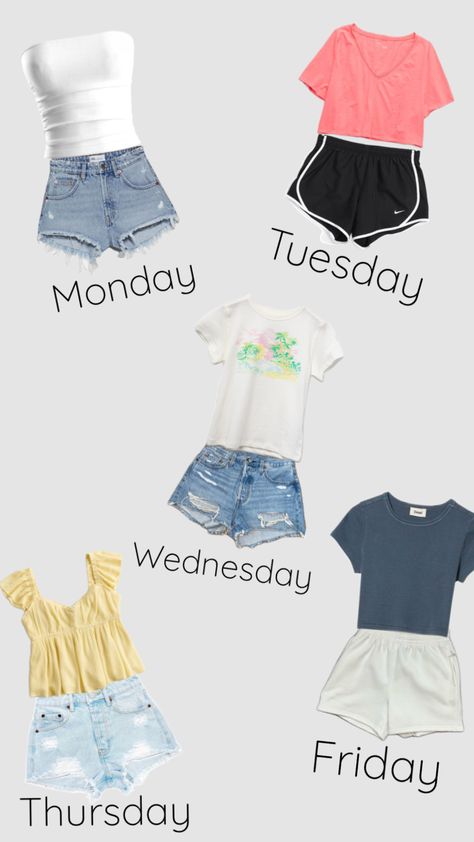 Outfits of the week! #outfits #cute #aesthetic #outfitsoftheweek #fit #comfy #summer Cute Lazy Day Outfits For Summer, Comfy Summer Outfits Aesthetic, Comfy Outfits Lazy Summer, Outfits Cute Aesthetic, Comfy Outfits Lazy, Outfits Of The Week, Comfy Summer Outfits, Week Outfits, Outfits Lazy